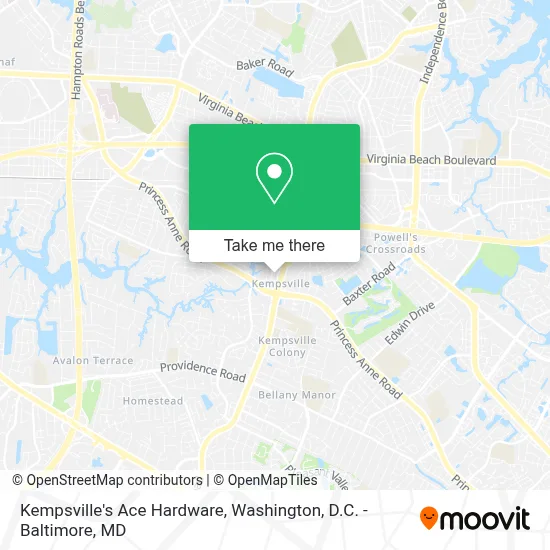 Kempsville's Ace Hardware map