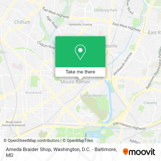 Ameda Braider Shop map