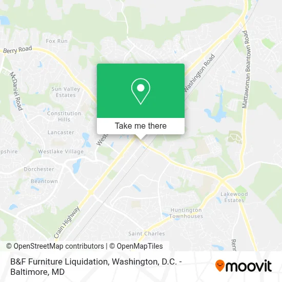 B&F Furniture Liquidation map