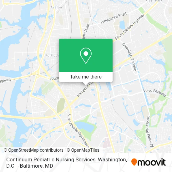 Continuum Pediatric Nursing Services map