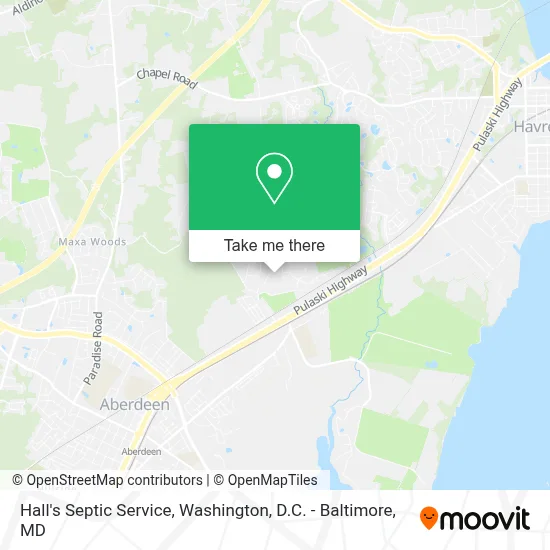 Hall's Septic Service map