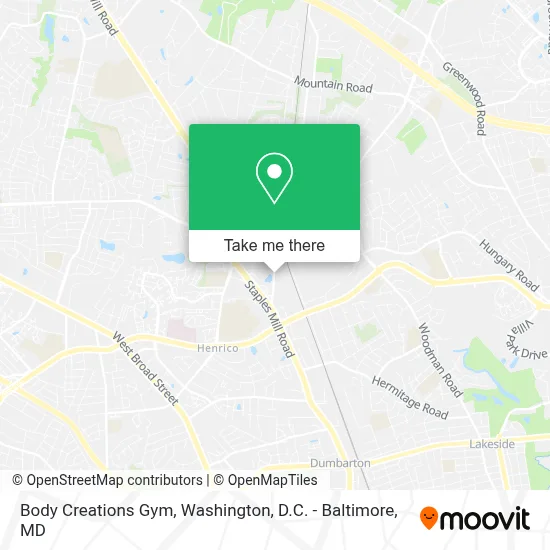 Body Creations Gym map