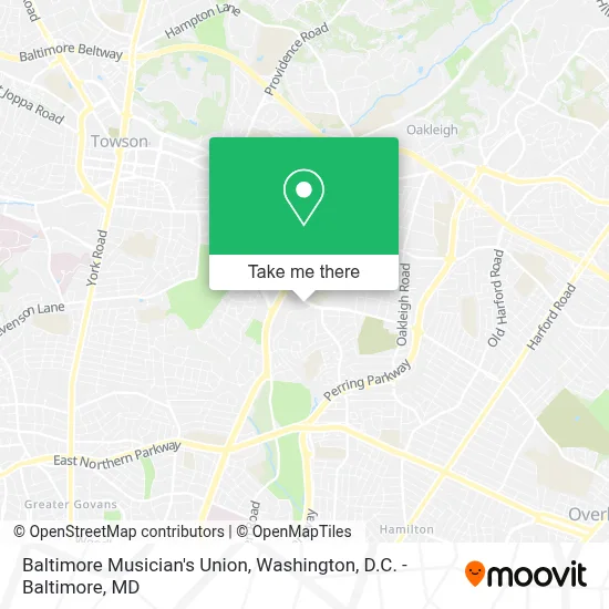 Baltimore Musician's Union map