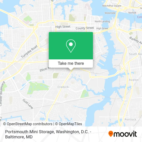 Portsmouth Mini Storage map