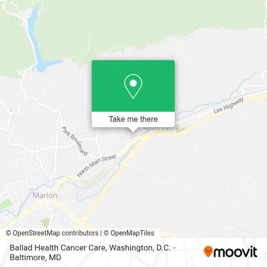 Ballad Health Cancer Care map