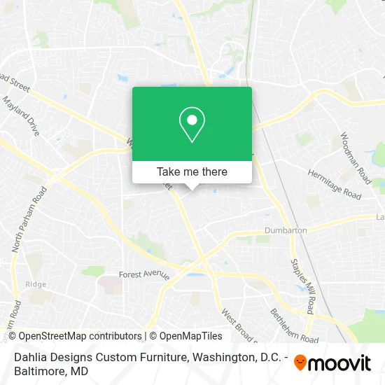 Dahlia Designs Custom Furniture map