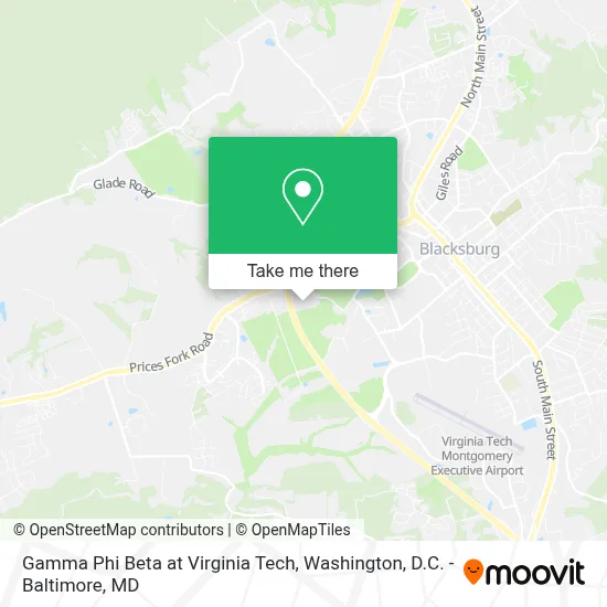 Gamma Phi Beta at Virginia Tech map
