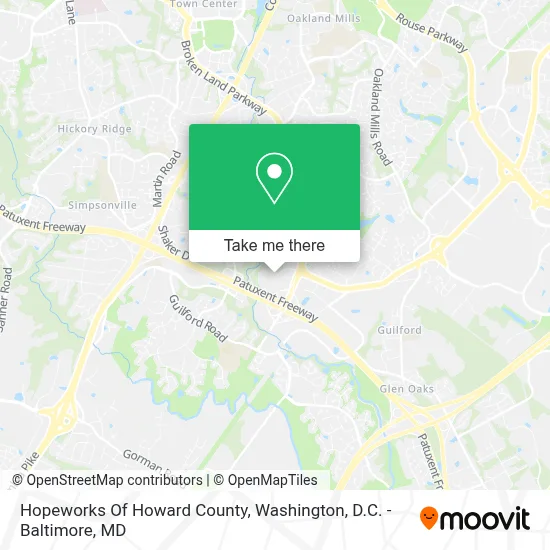 Hopeworks Of Howard County map