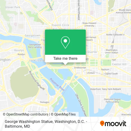 George Washington Statue map
