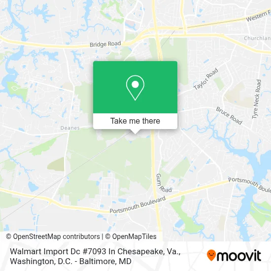 Walmart Import Dc #7093 In Chesapeake, Va. map