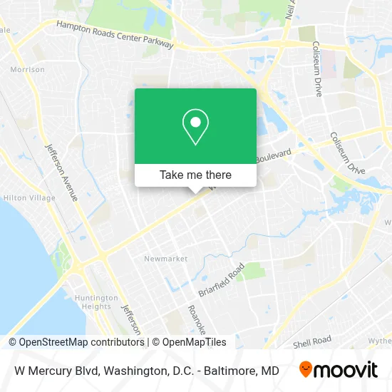 W Mercury Blvd map