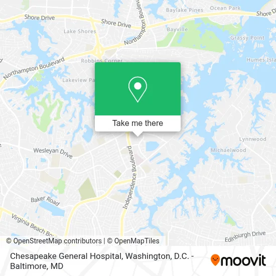 Chesapeake General Hospital map