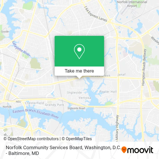 Norfolk Community Services Board map