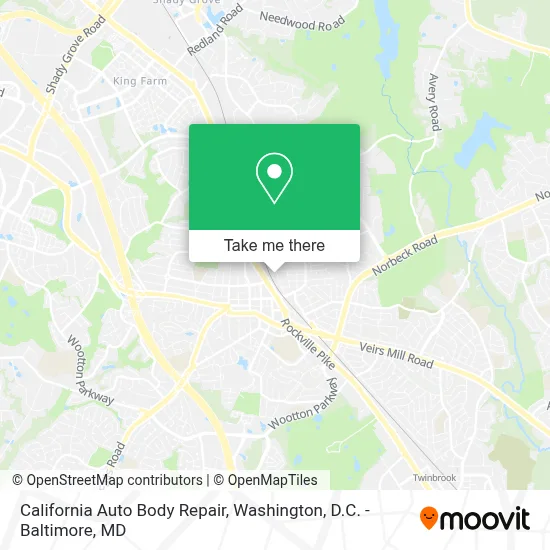 California Auto Body Repair map