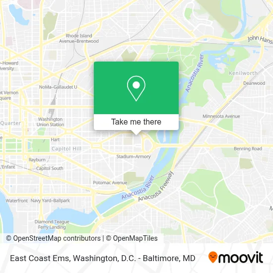 East Coast Ems map
