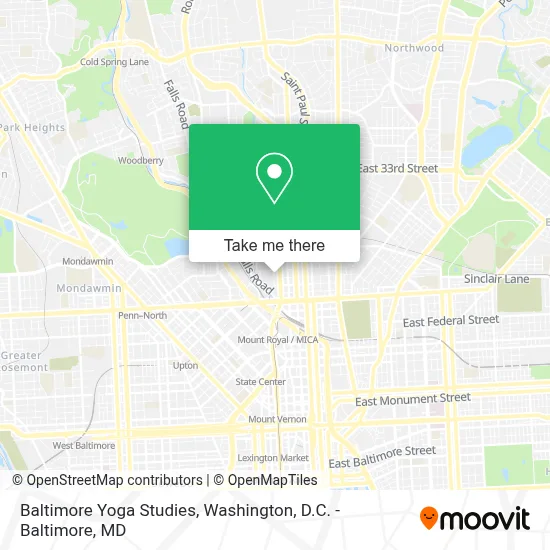 Baltimore Yoga Studies map