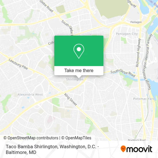 Taco Bamba Shirlington map