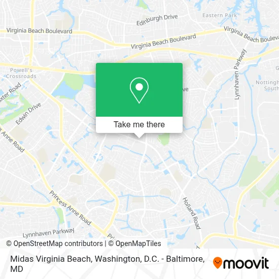 Midas Virginia Beach map