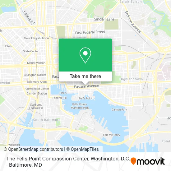 The Fells Point Compassion Center map