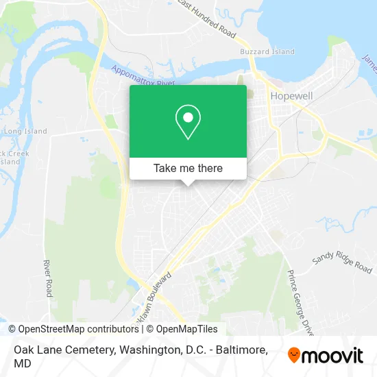 Oak Lane Cemetery map