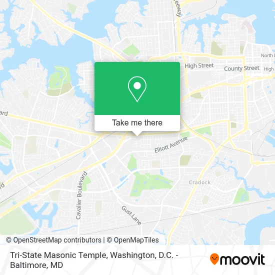 Tri-State Masonic Temple map