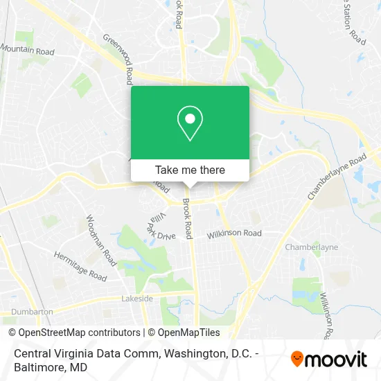 Central Virginia Data Comm map