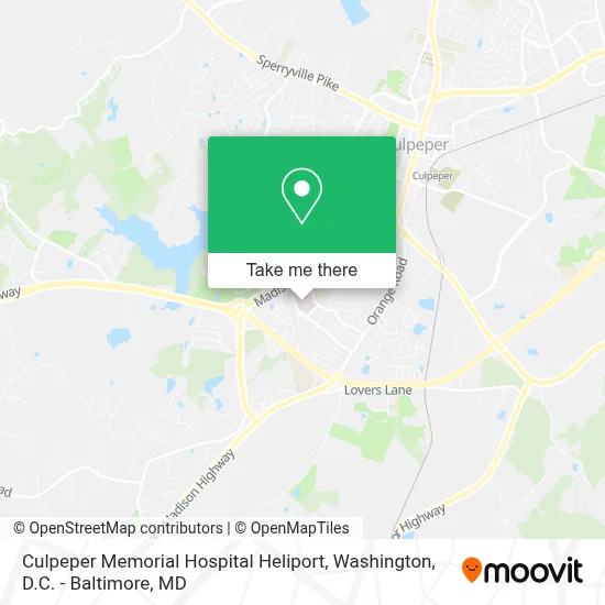 Culpeper Memorial Hospital Heliport map