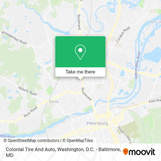 Colonial Tire And Auto map