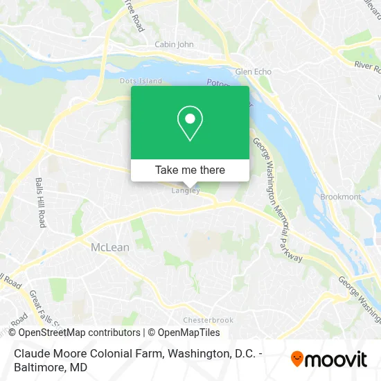 Claude Moore Colonial Farm map