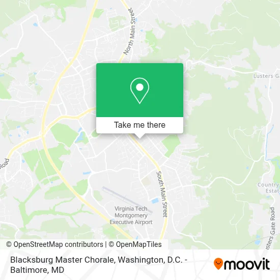 Blacksburg Master Chorale map
