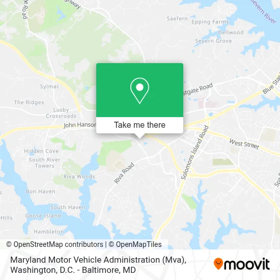 Maryland Motor Vehicle Administration (Mva) map