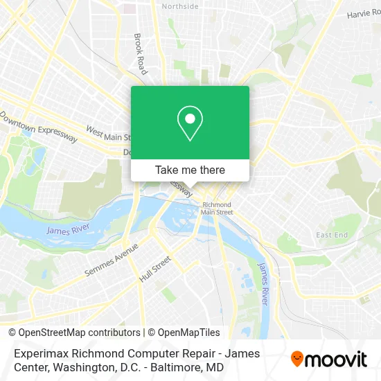 Experimax Richmond Computer Repair - James Center map