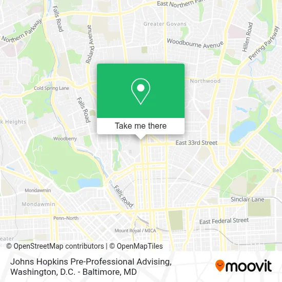 Johns Hopkins Pre-Professional Advising map