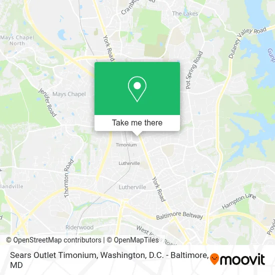 Sears Outlet Timonium map
