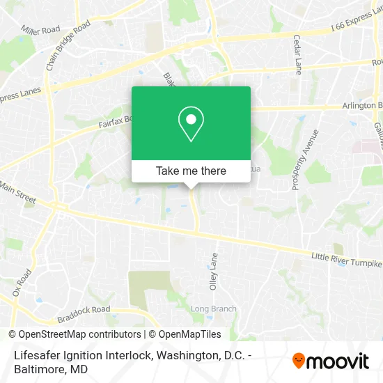 Lifesafer Ignition Interlock map