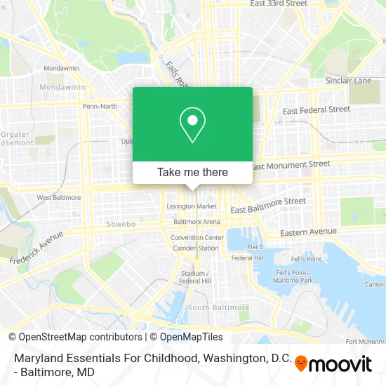 Maryland Essentials For Childhood map