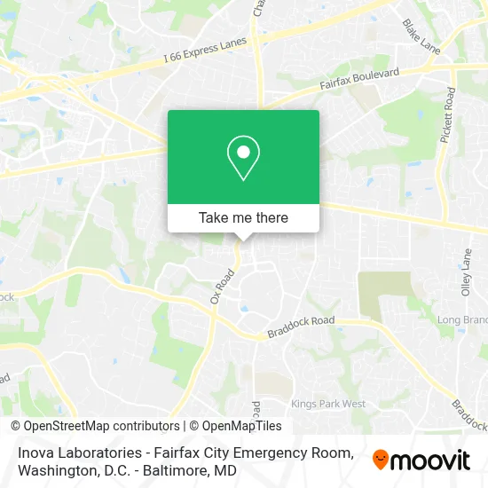 Inova Laboratories - Fairfax City Emergency Room map