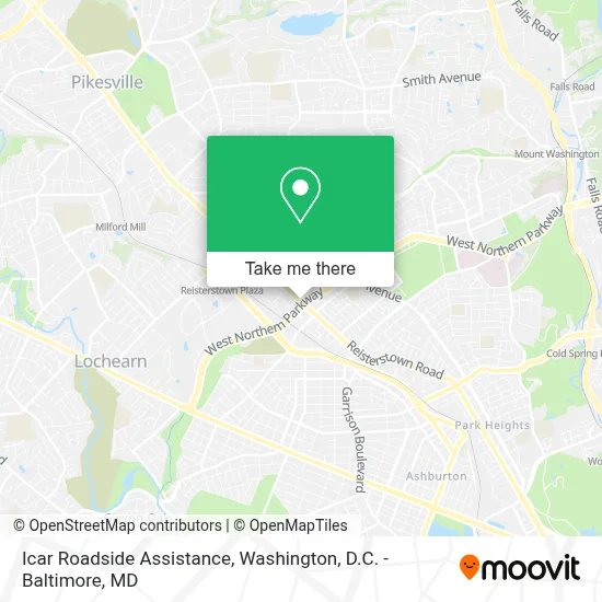 Icar Roadside Assistance map