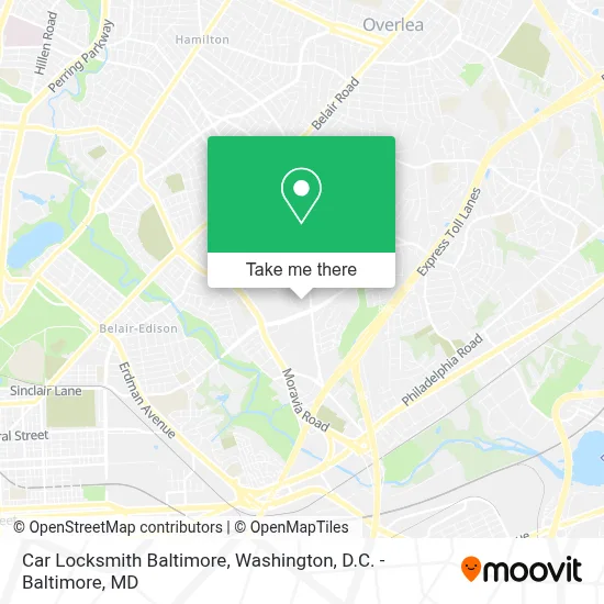 Car Locksmith Baltimore map
