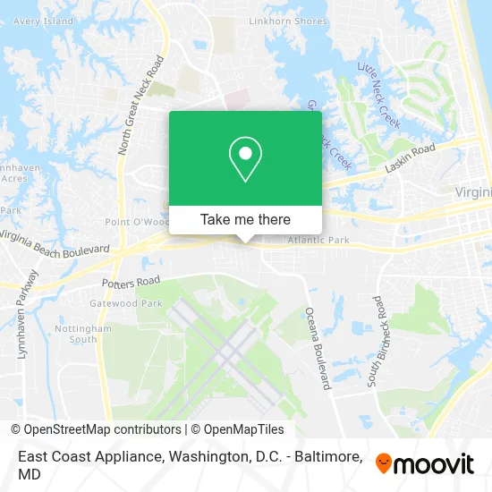 East Coast Appliance map