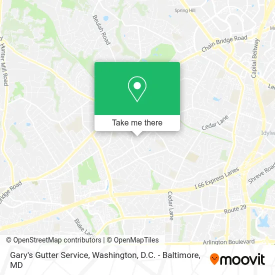 Gary's Gutter Service map