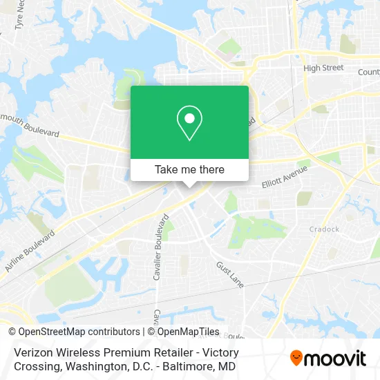 Verizon Wireless Premium Retailer - Victory Crossing map