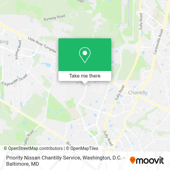 Priority Nissan Chantilly Service map