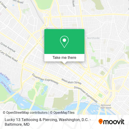 Lucky 13 Tattooing & Piercing map