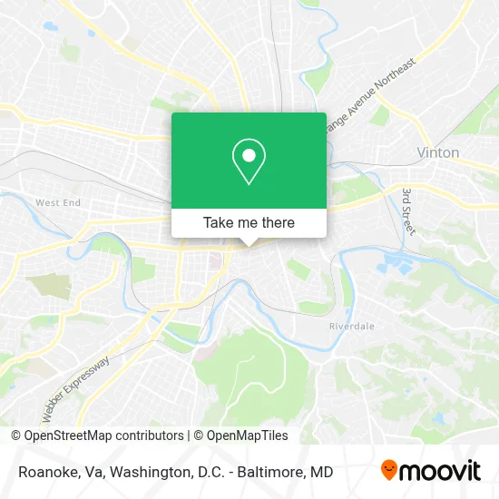 Roanoke, Va map