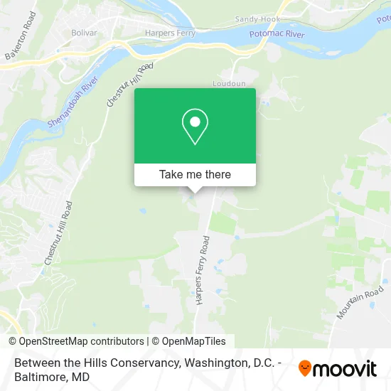 Between the Hills Conservancy map