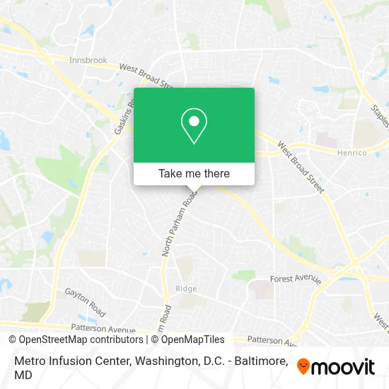 Metro Infusion Center map