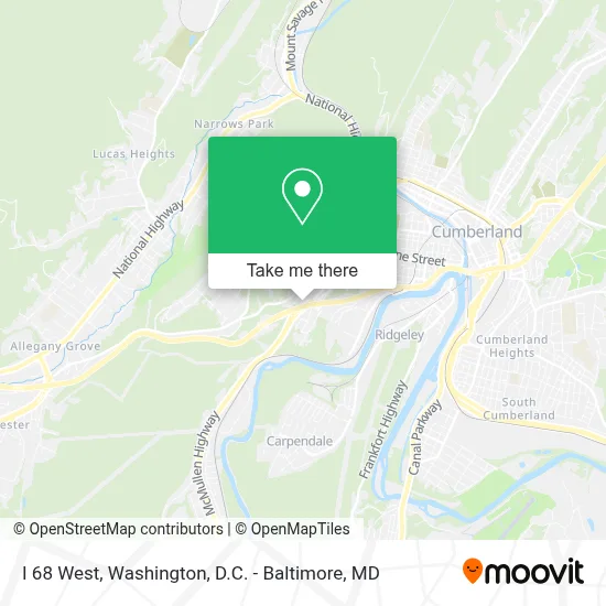 I 68 West map