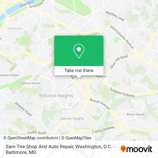 Sam Tire Shop And Auto Repair map