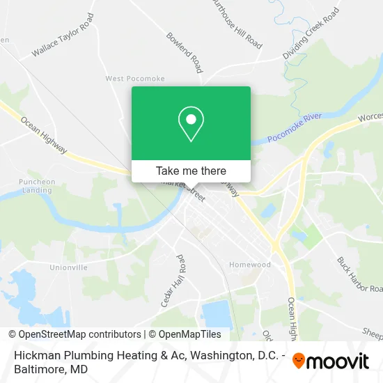 Hickman Plumbing Heating & Ac map